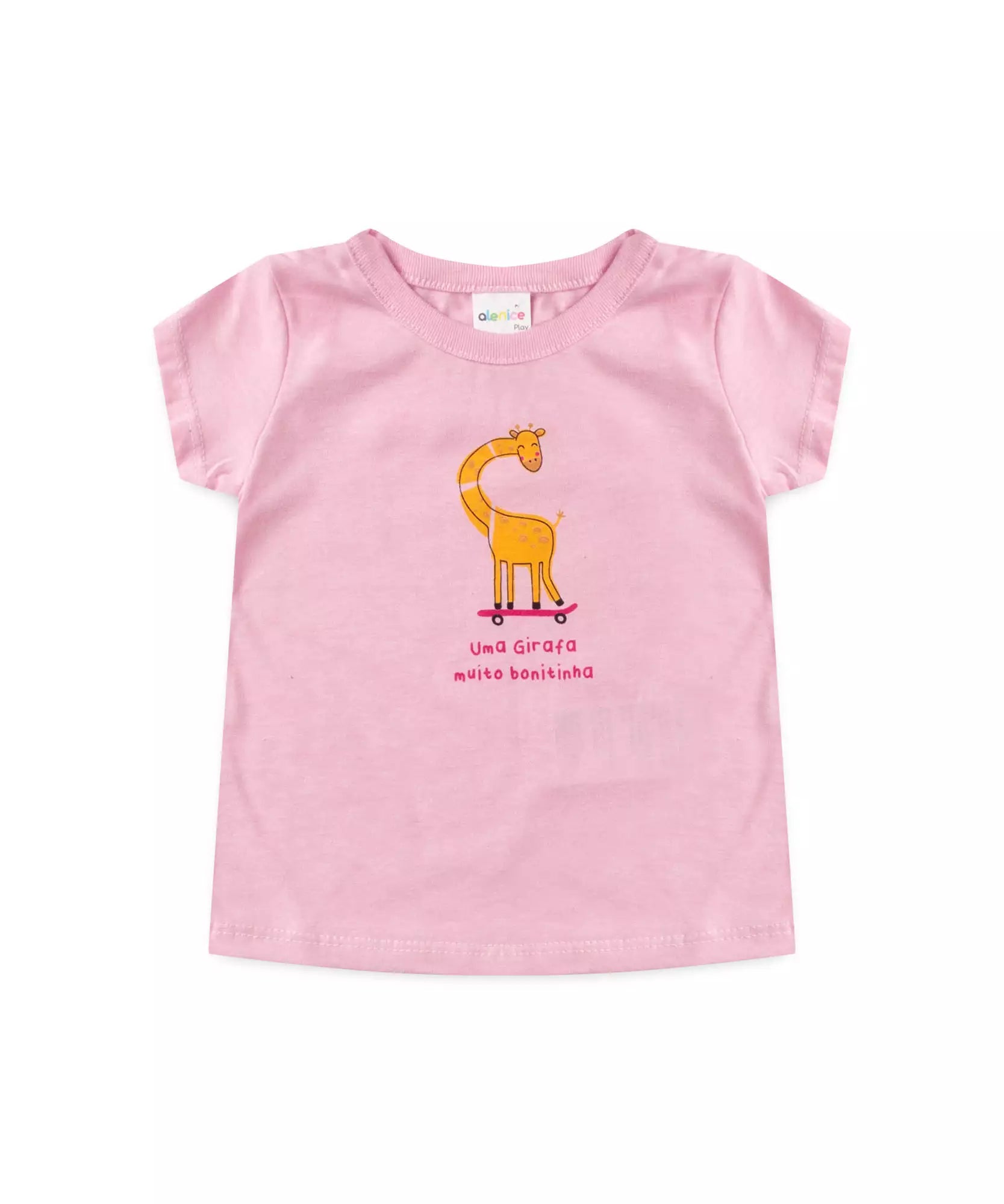 Conjunto de Verão para Bebê Menina Girafinha Rosa