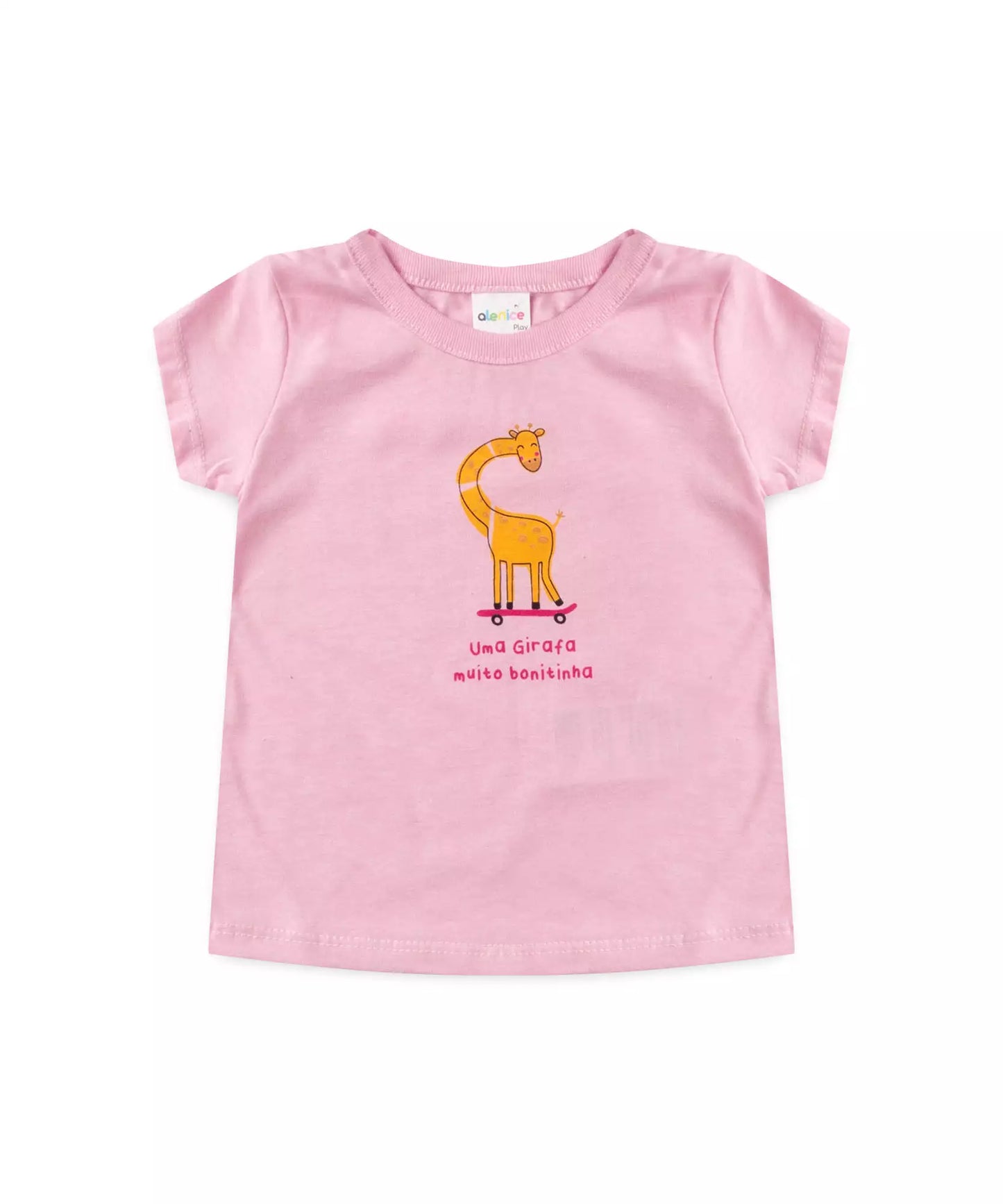 Conjunto de Verão para Bebê Menina Girafinha Rosa