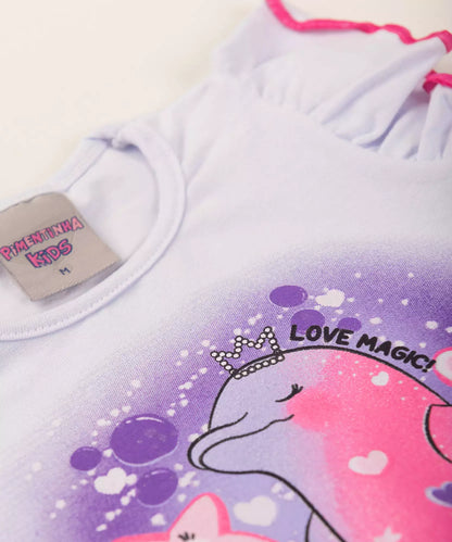 Conjunto de Verão para Bebê Menina Golfinho Branco
