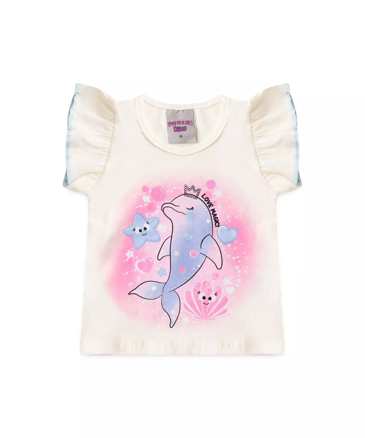 Conjunto de Verão para Bebê Menina Golfinho Marfim