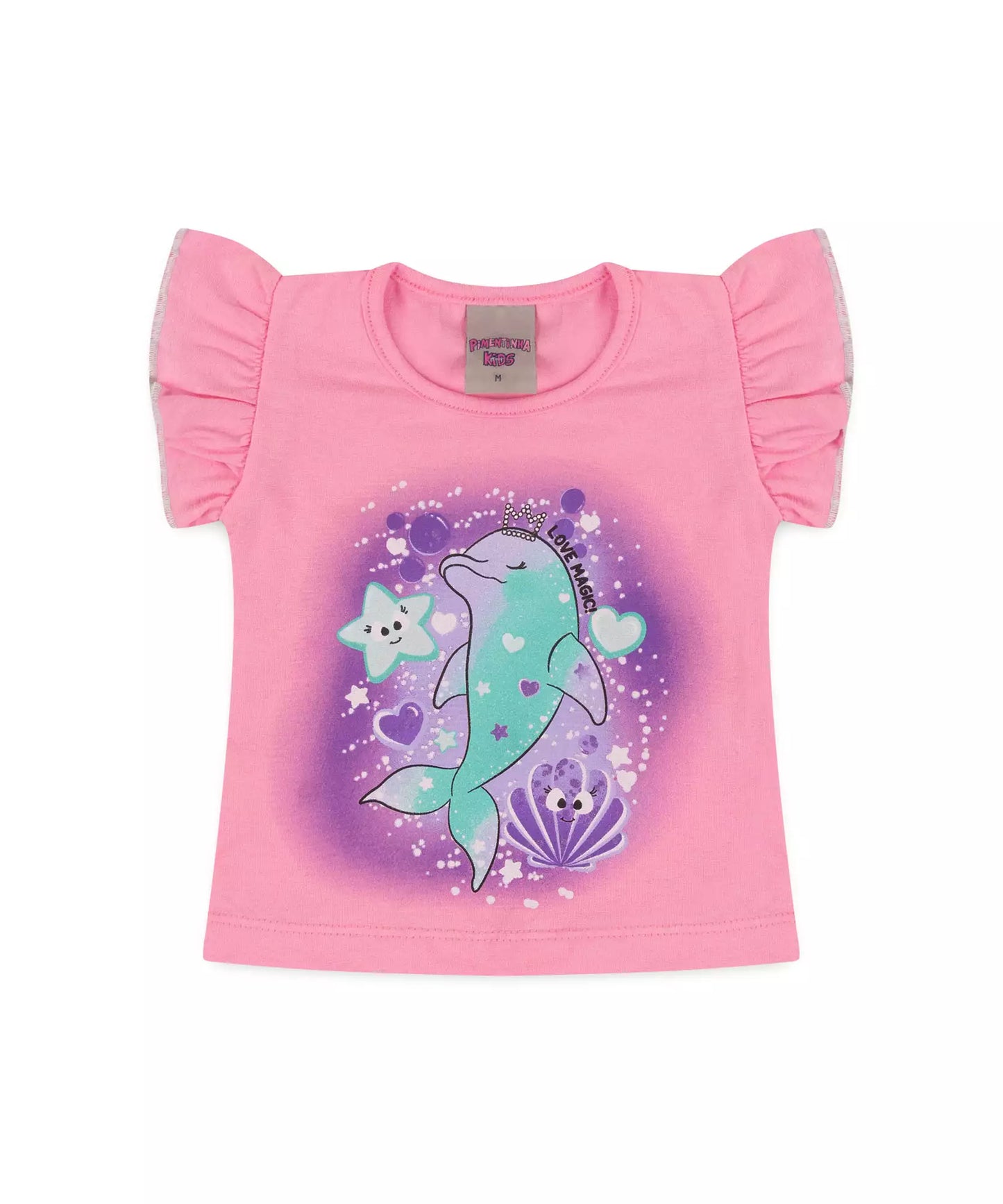 Conjunto de Verão para Bebê Menina Golfinho Rosa