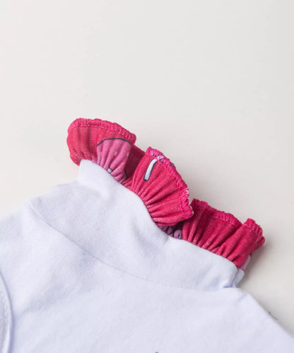 Conjunto de Verão para Bebê Menina Morango Branco