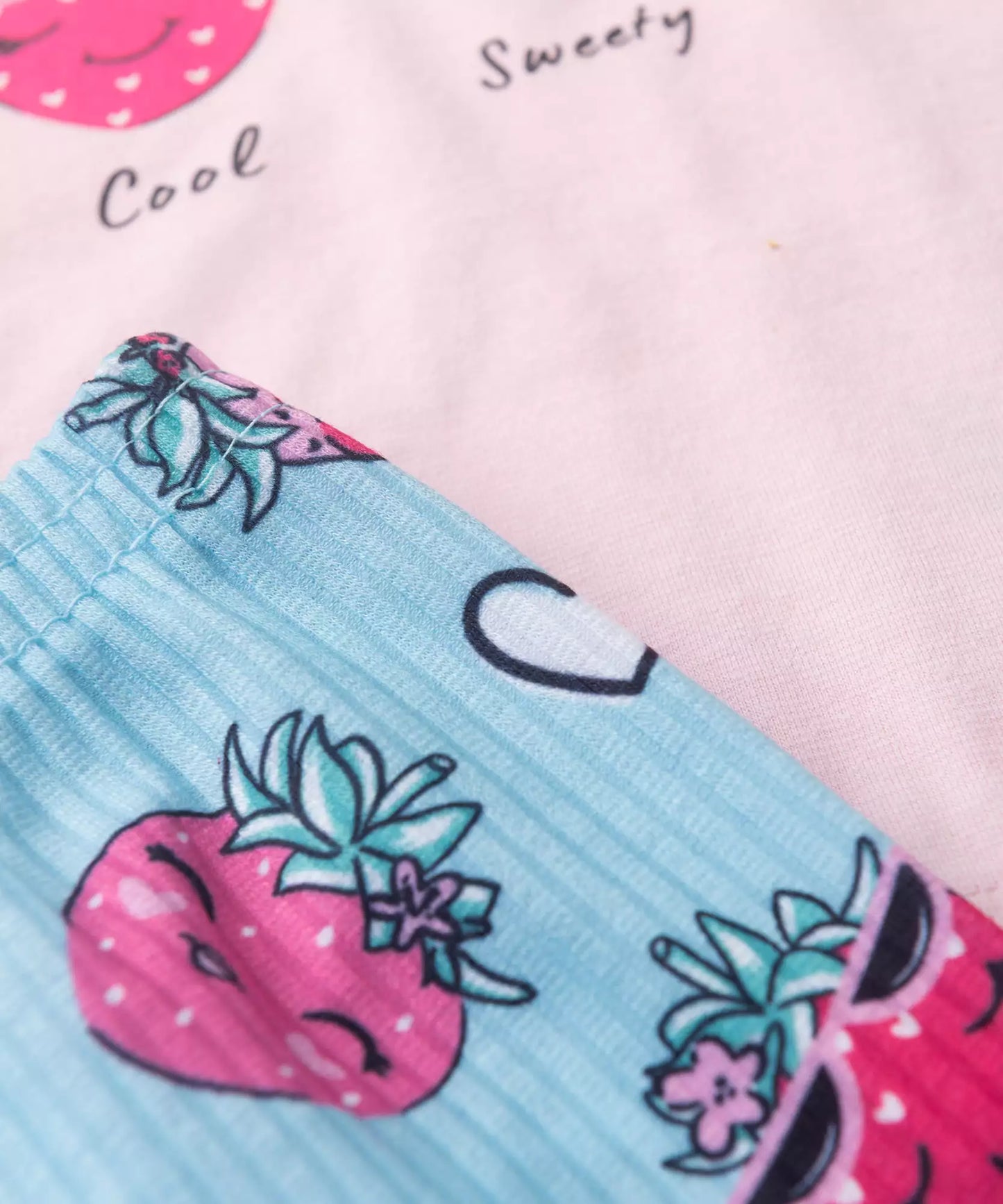 Conjunto de Verão para Bebê Menina Morango Rosa