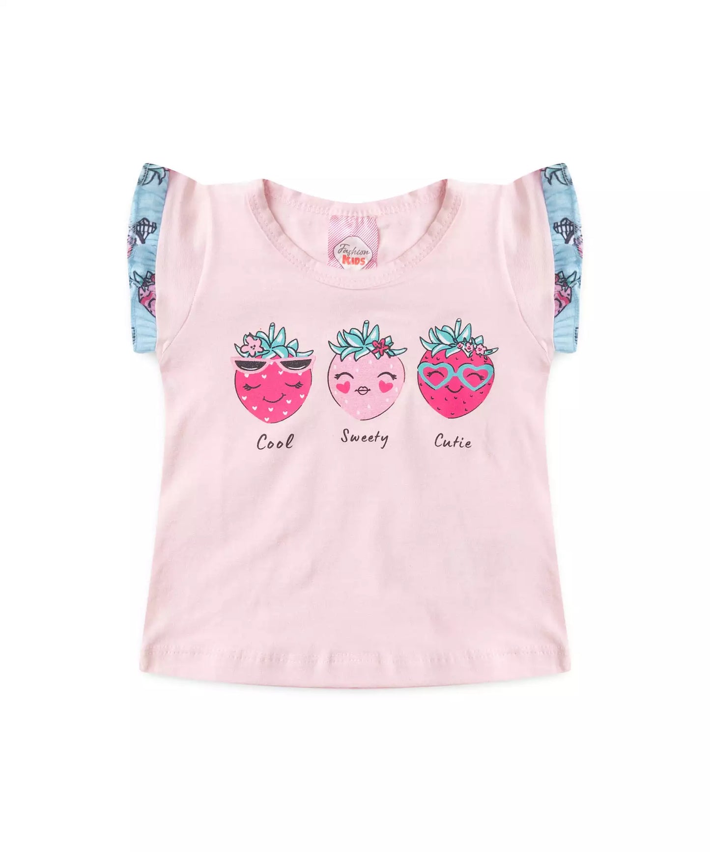 Conjunto de Verão para Bebê Menina Morango Rosa