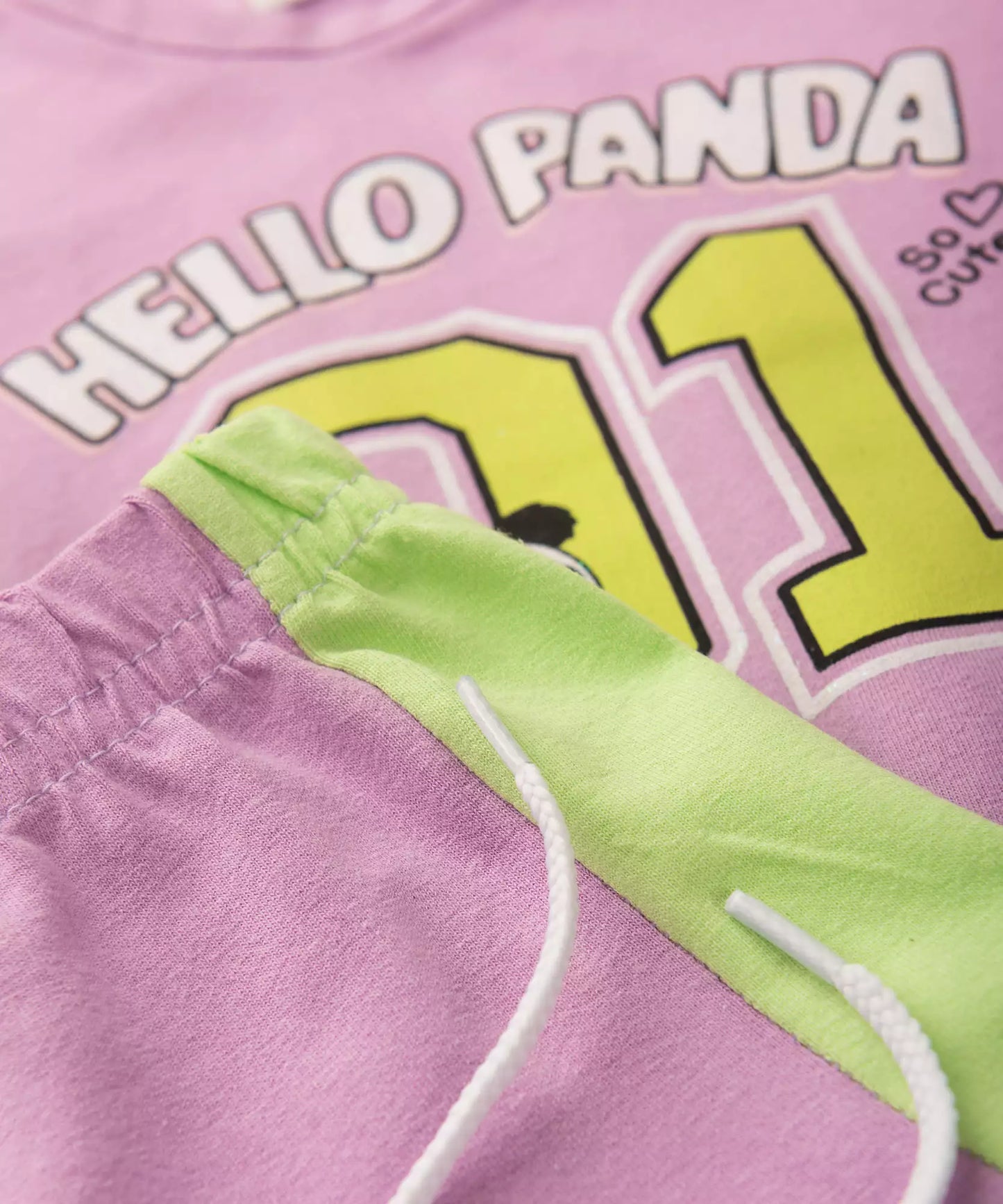 Conjunto de Verão para Bebê Menina Pandinha Lilás