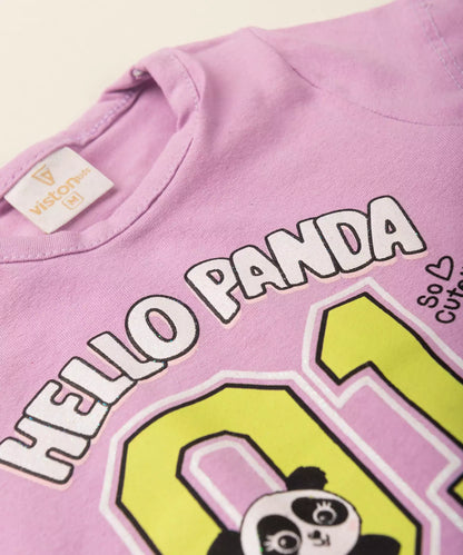 Conjunto de Verão para Bebê Menina Pandinha Lilás