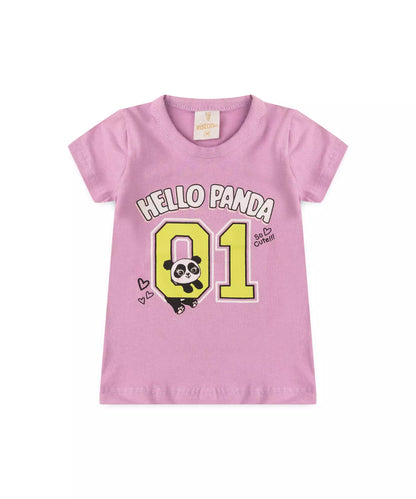 Conjunto de Verão para Bebê Menina Pandinha Lilás