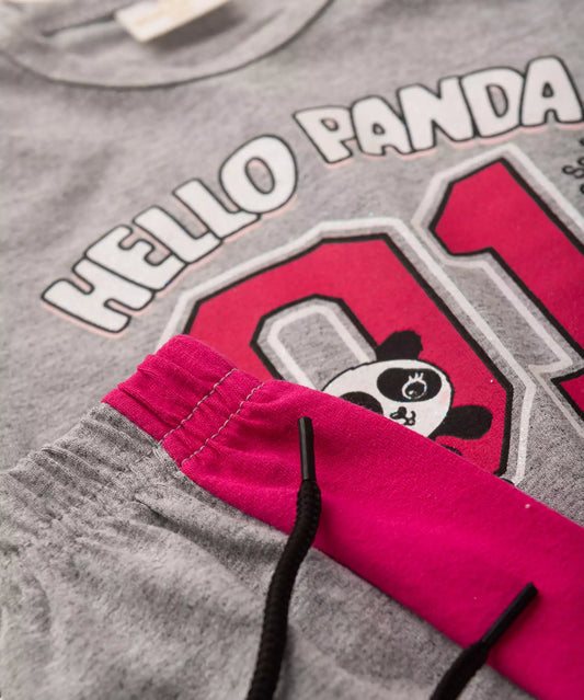 Conjunto de Verão para Bebê Menina Pandinha Mescla