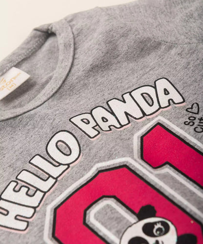 Conjunto de Verão para Bebê Menina Pandinha Mescla