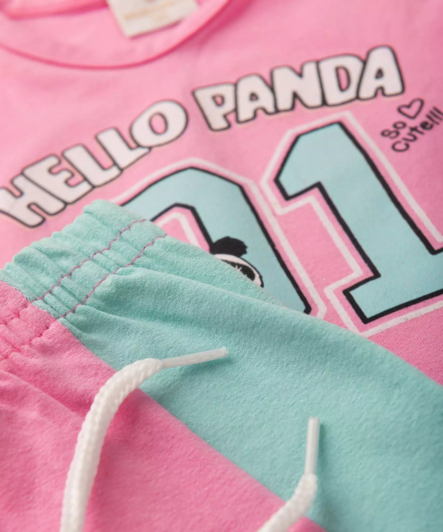 Conjunto de Verão para Bebê Menina Pandinha Rosa