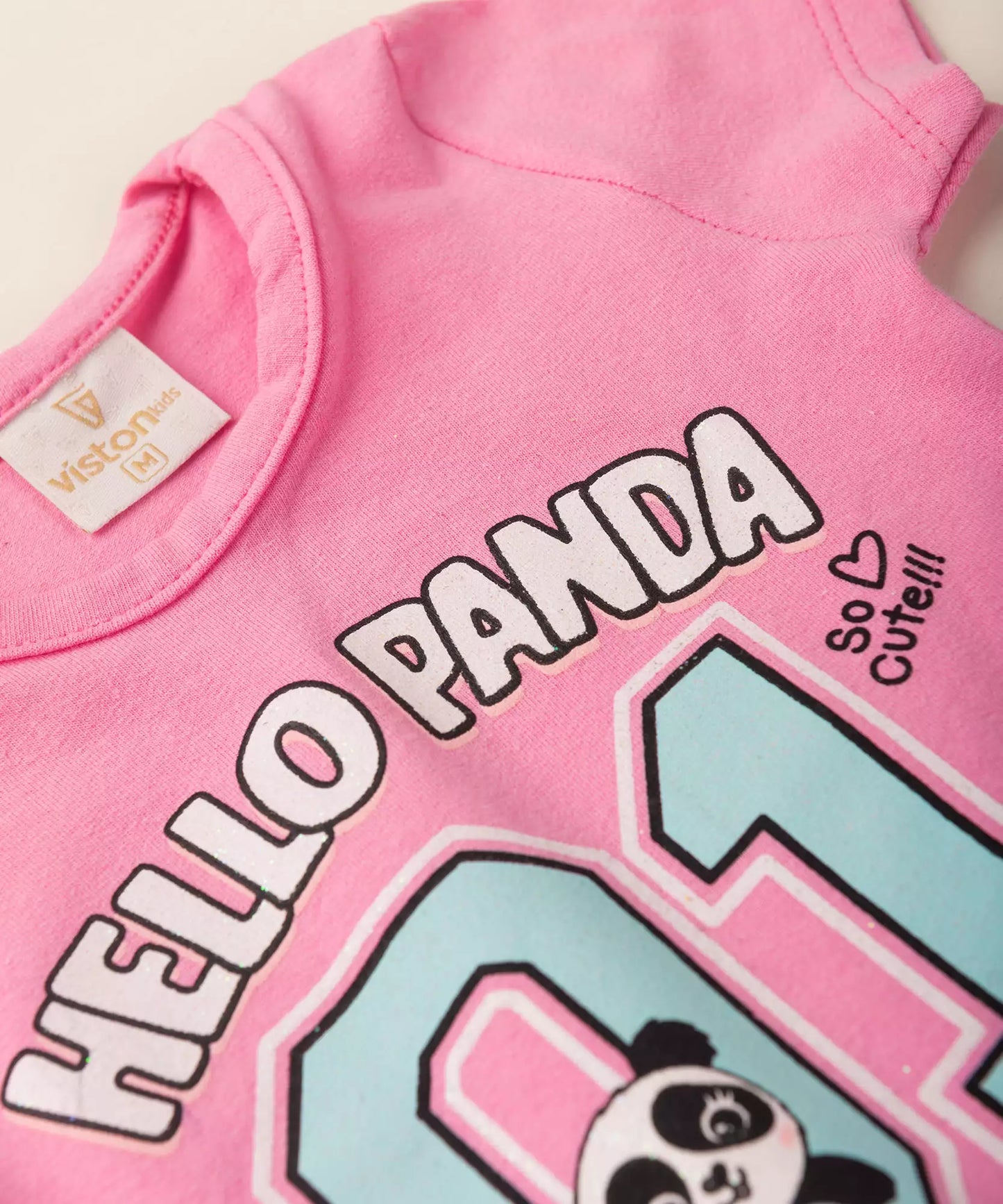 Conjunto de Verão para Bebê Menina Pandinha Rosa