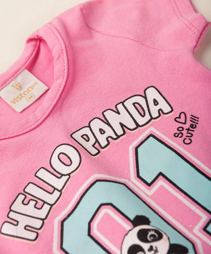 Conjunto de Verão para Bebê Menina Pandinha Rosa