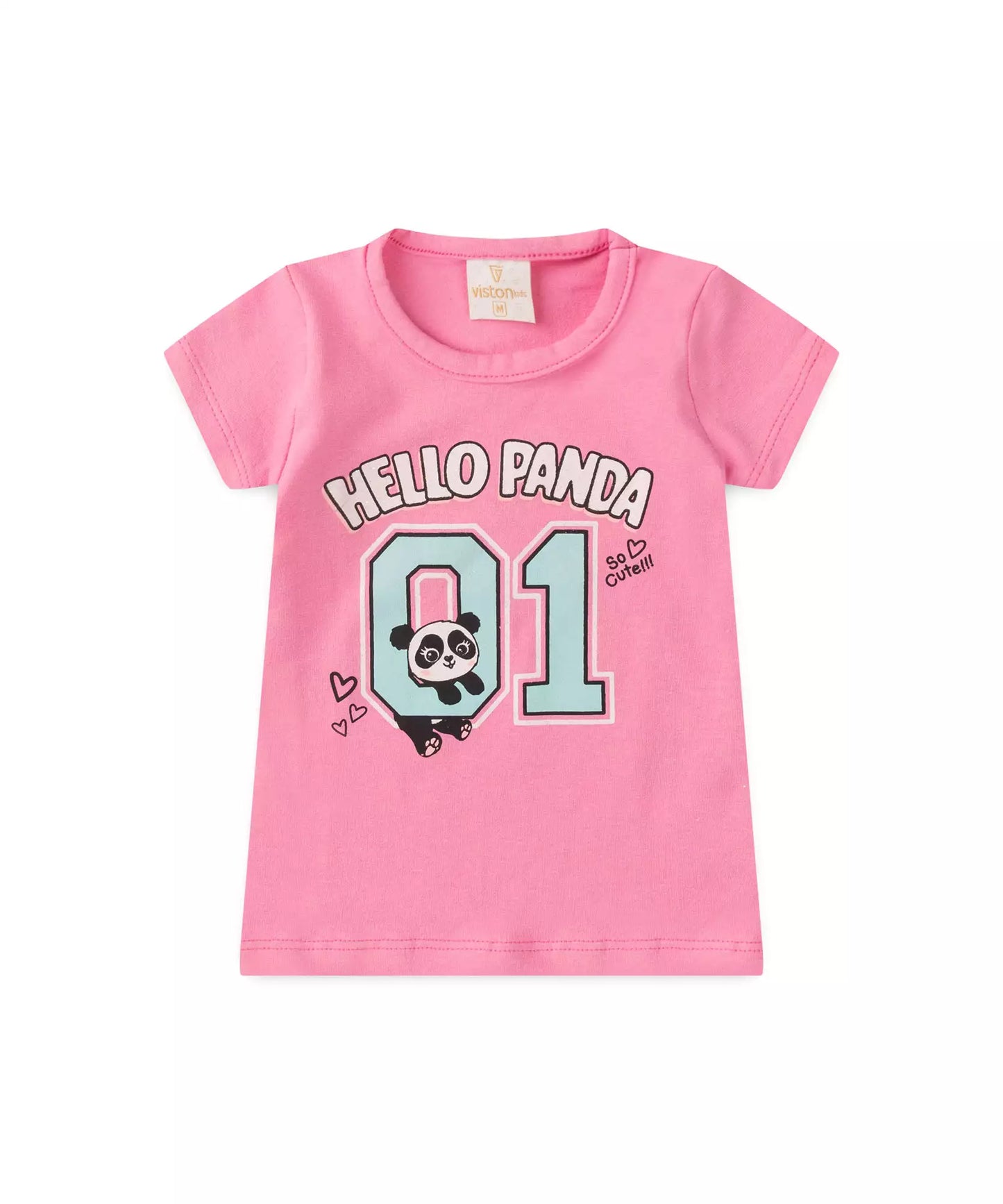 Conjunto de Verão para Bebê Menina Pandinha Rosa