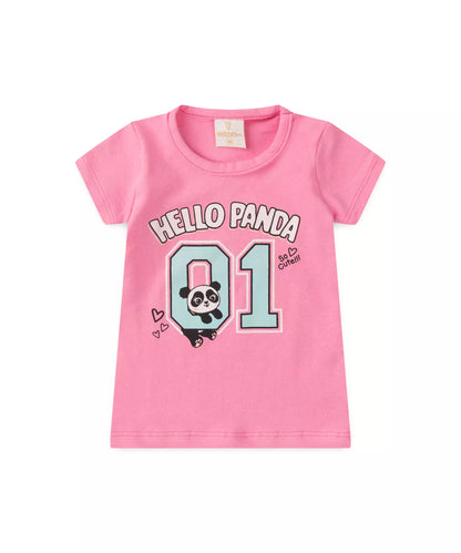 Conjunto de Verão para Bebê Menina Pandinha Rosa