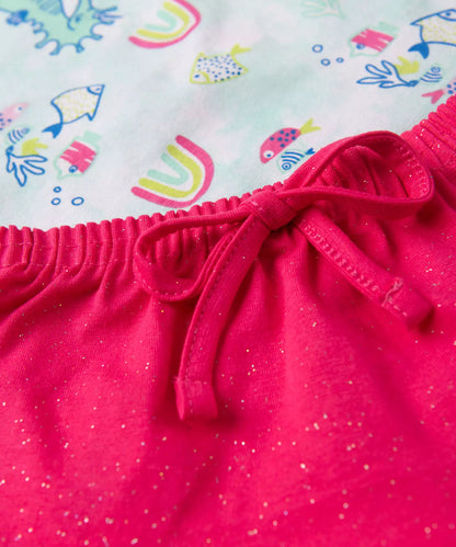 Conjunto de Verão para Bebê Menina Peixinhos Rosa