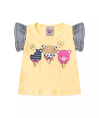 Conjunto de Verão para Bebê Menina Sorvetinhos Rosa