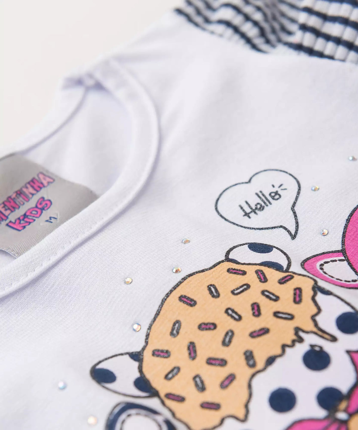 Conjunto de Verão para Bebê Menina Sorvetinhos Branco