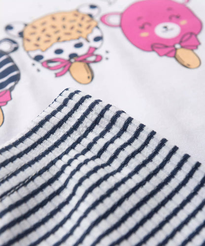 Conjunto de Verão para Bebê Menina Sorvetinhos Branco