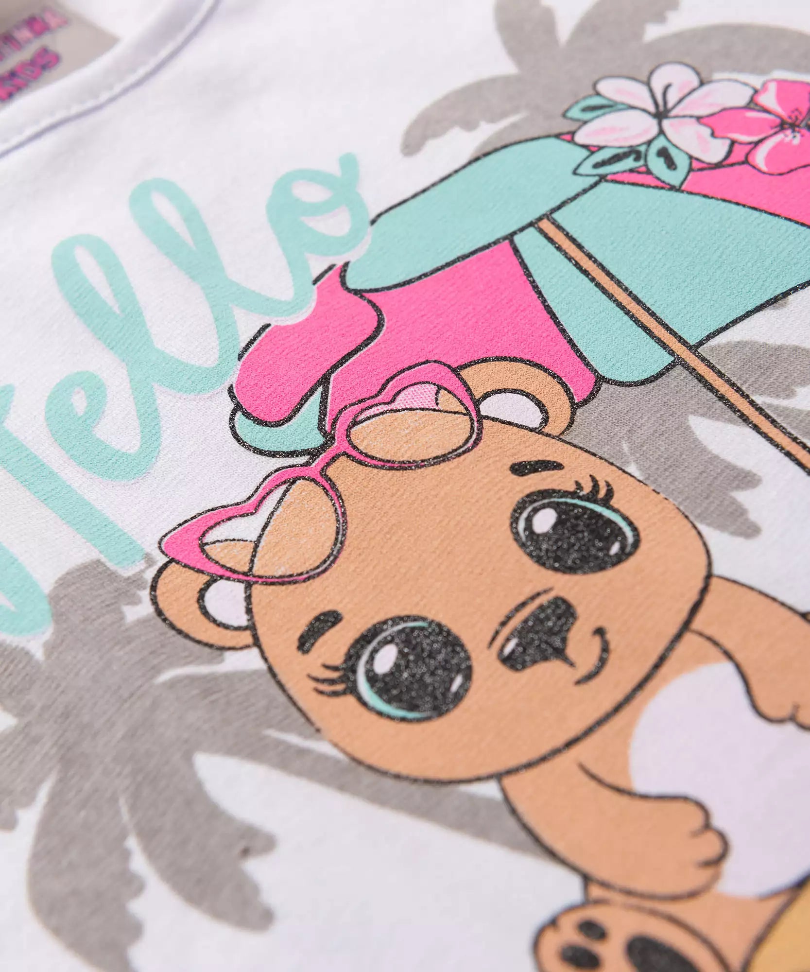 Conjunto de Verão para Bebê Menina Ursinho Branco