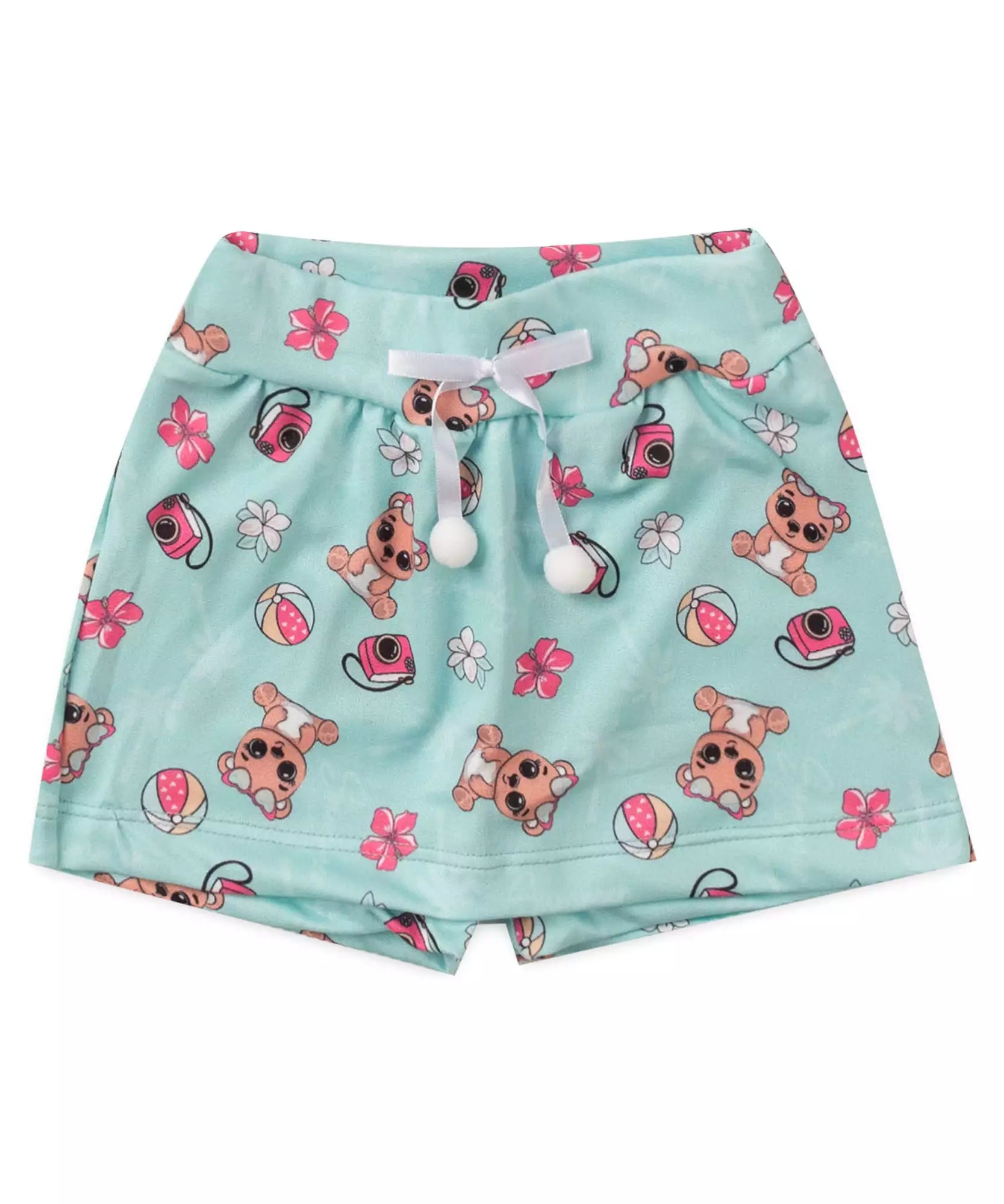 Conjunto de Verão para Bebê Menina Ursinho Branco