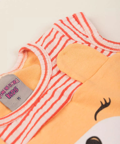 Conjunto de Verão para Bebê Menina Ursinho Salmão