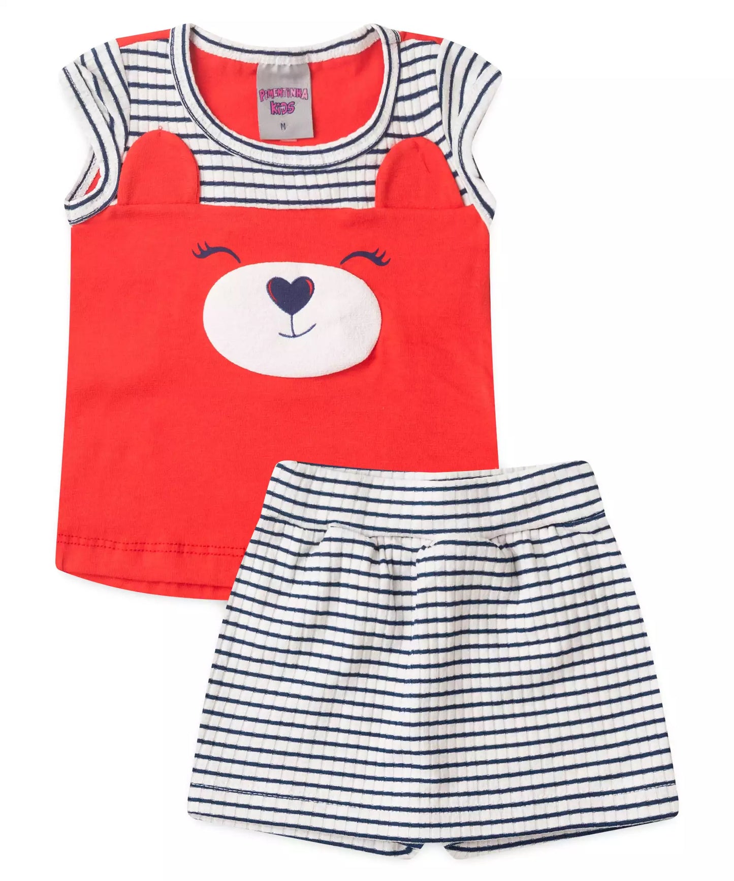 Conjunto de Verão para Bebê Menina Ursinho Vermelho