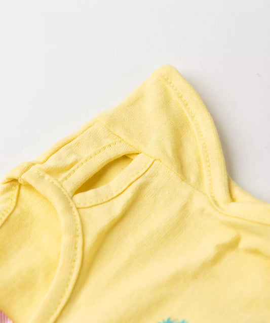 Conjunto de Verão para Bebê Menina Ursinhos no Mar Amarelo