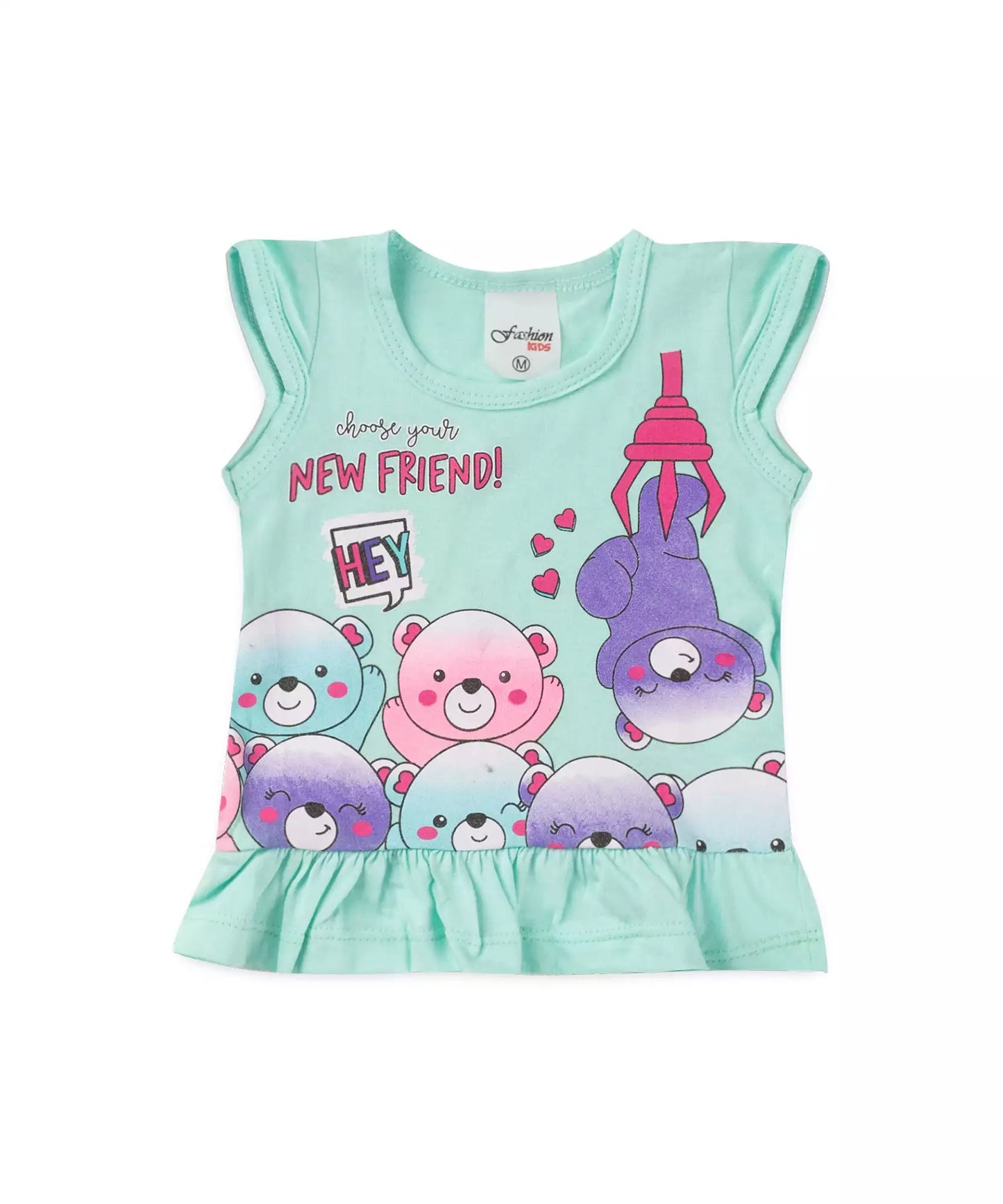 Conjunto de Verão para Bebê Menina Ursinhos Verde