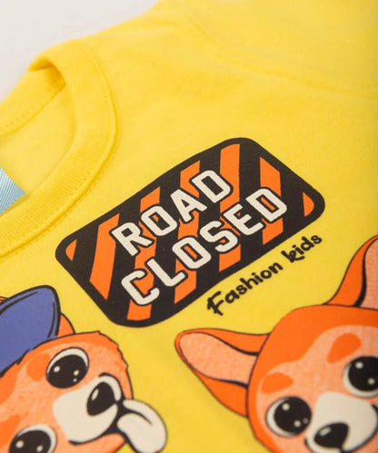 Conjunto de Verão para Bebê Menino Cachorrinho no Amarelo