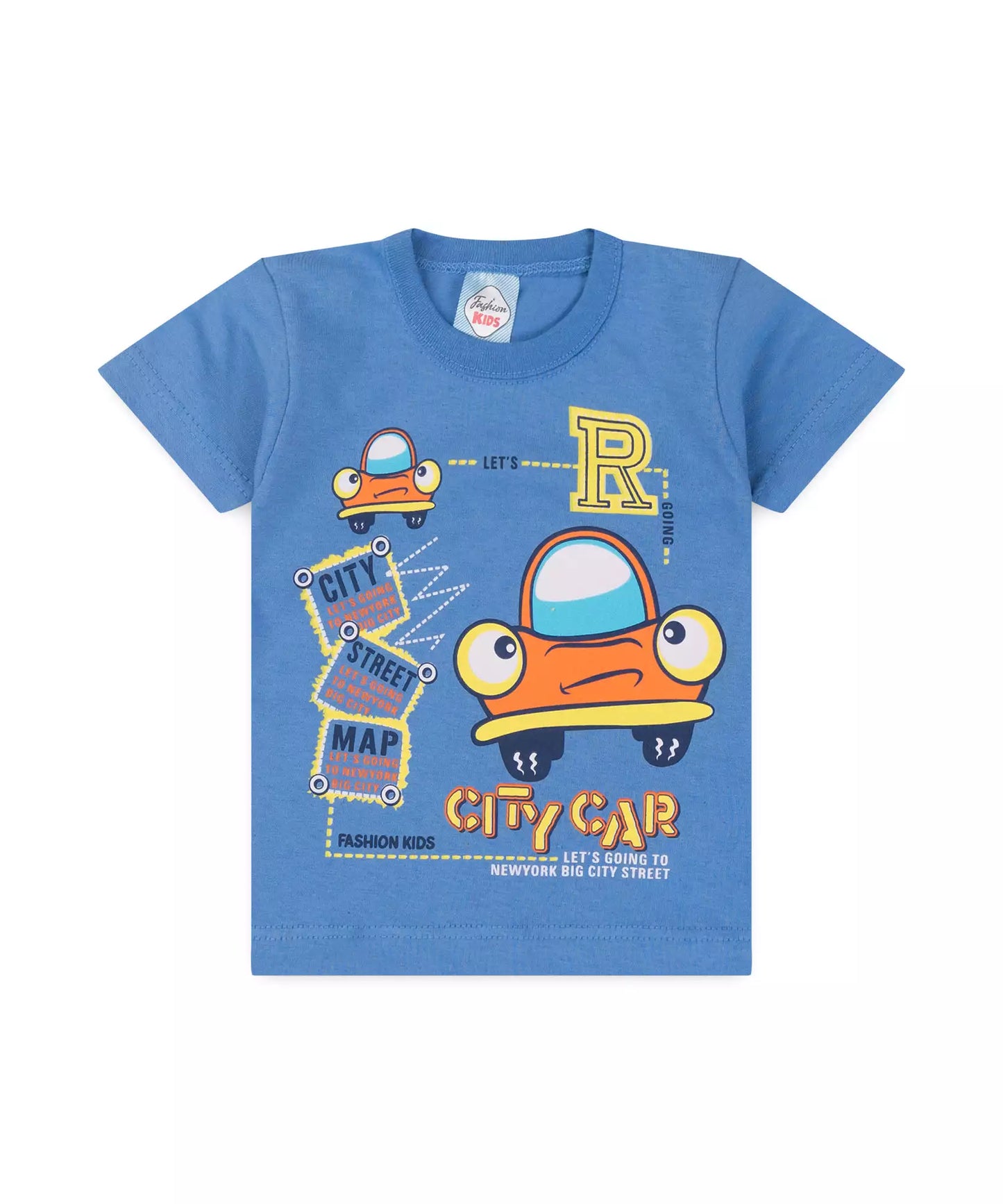 Conjunto de Verão para Bebê Menino Carrinho Azul