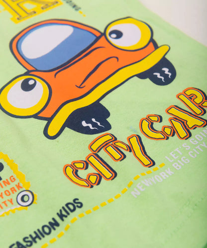 Conjunto de Verão para Bebê Menino Carrinho Verde