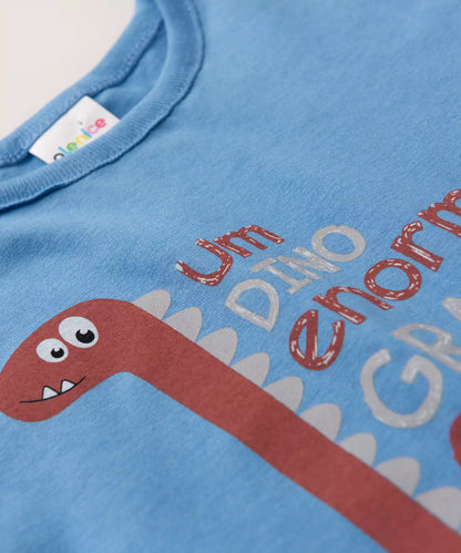 Conjunto de Verão para Bebê Menino Dinossauro em Azul