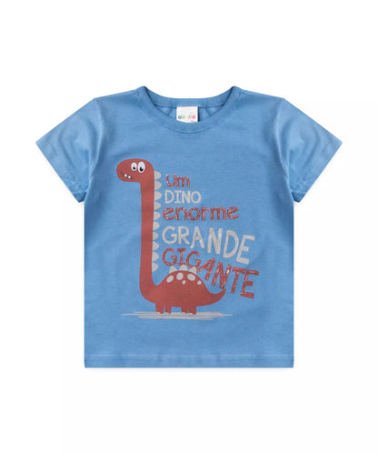 Conjunto de Verão para Bebê Menino Dinossauro em Azul