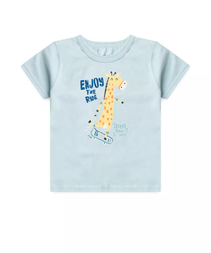 Conjunto de Verão para Bebê Menino Girafa Azul