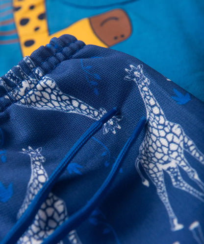 Conjunto de Verão para Bebê Menino Girafinha Azul