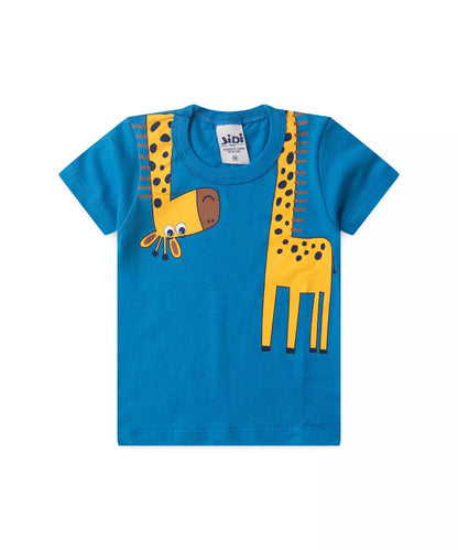 Conjunto de Verão para Bebê Menino Girafinha Azul