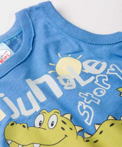 Conjunto de Verão para Bebê Menino Jacarézinho Azul