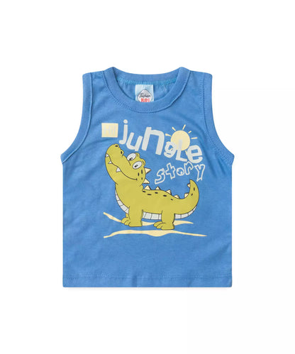Conjunto de Verão para Bebê Menino Jacarézinho Azul