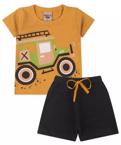 Conjunto de Verão para Bebê Menino Jeep Marrom