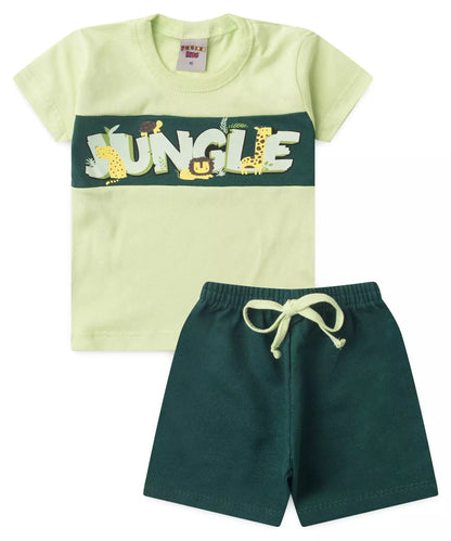 Conjunto de Verão para Bebê Menino Jungle Verde