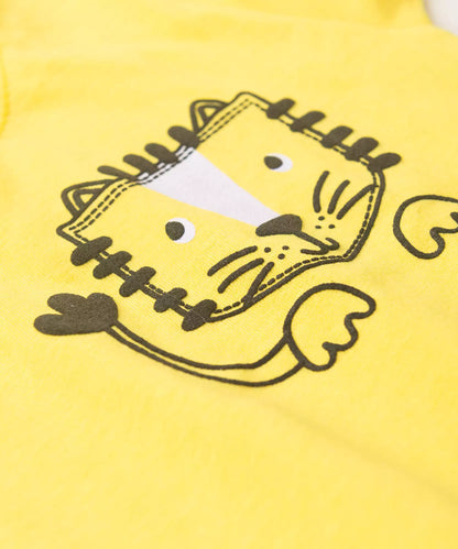 Conjunto de Verão para Bebê Menino Leão no Amarelo