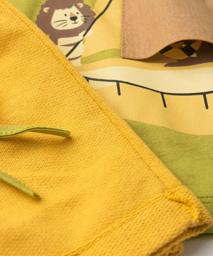Conjunto de Verão para Bebê Menino Leão Marinheiro Verde