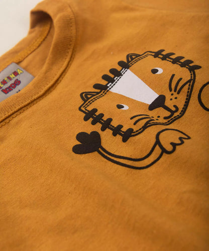 Conjunto de Verão para Bebê Menino Leão Marrom