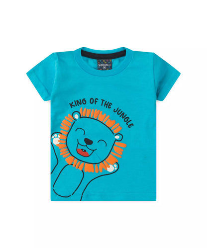Conjunto de Verão para Bebê Menino Leãozinho Azul