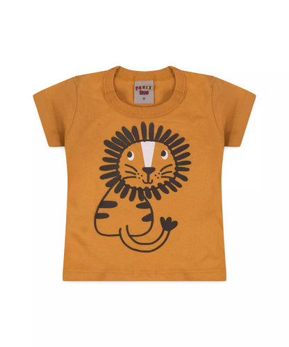 Conjunto de Verão para Bebê Menino Leãozinho Marrom