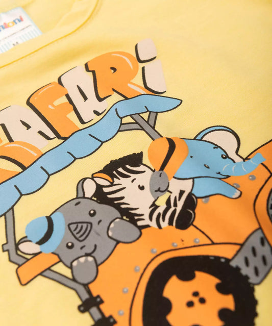 Conjunto de Verão para Bebê Menino Safari em Amarelo