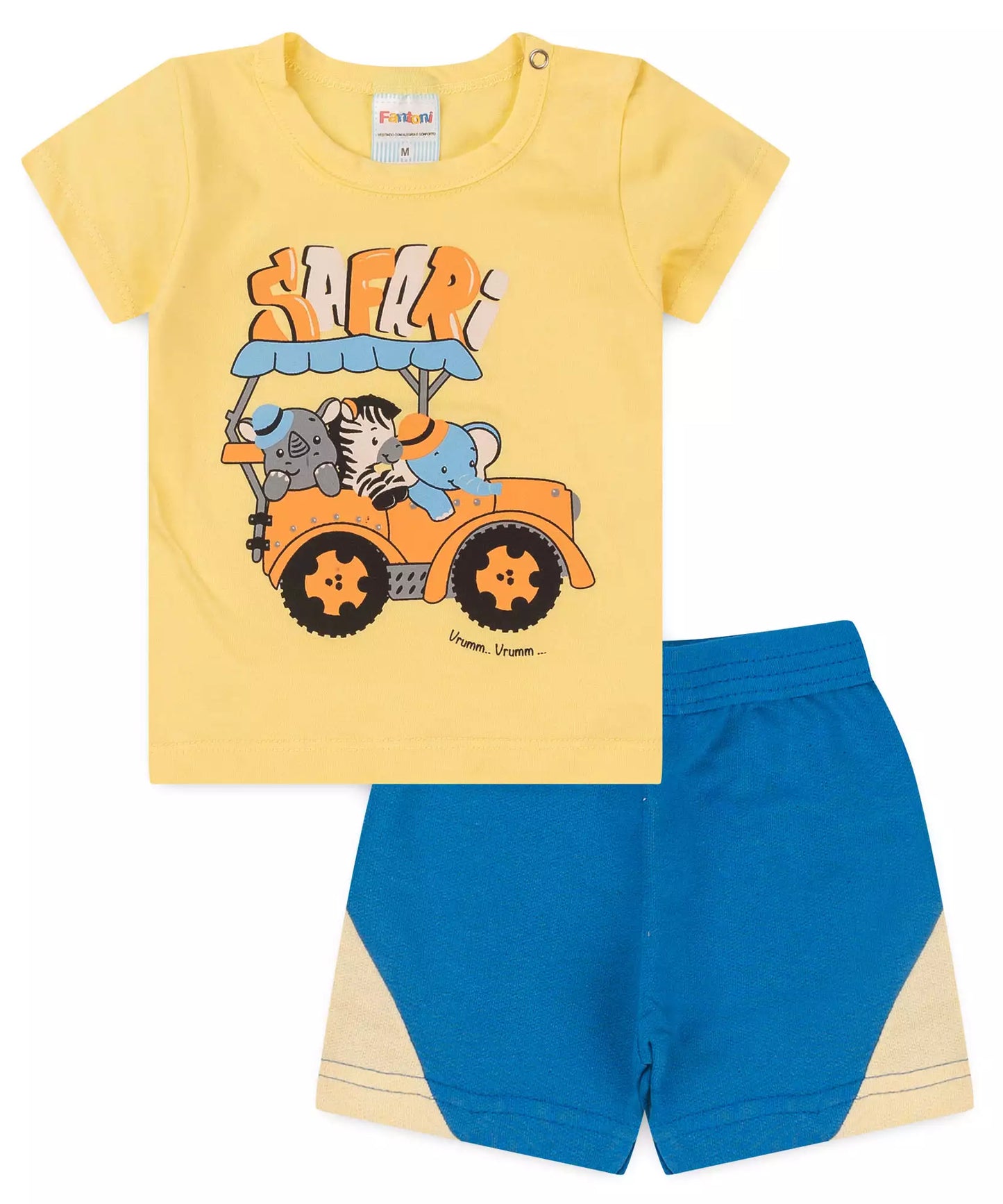 Conjunto de Verão para Bebê Menino Safari em Amarelo