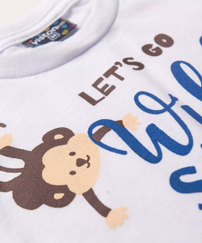 Conjunto de Verão para Bebê Menino Safari no Branco