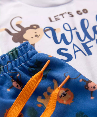 Conjunto de Verão para Bebê Menino Safari no Branco