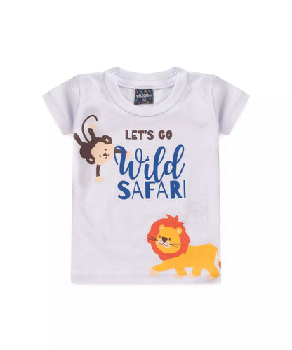 Conjunto de Verão para Bebê Menino Safari no Branco